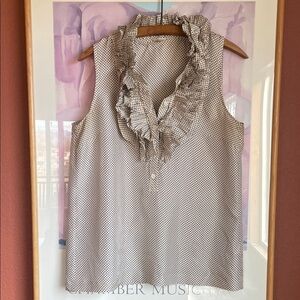 J. Crew Ruffled 100% Silk Sleeveless Blouse, Size 6